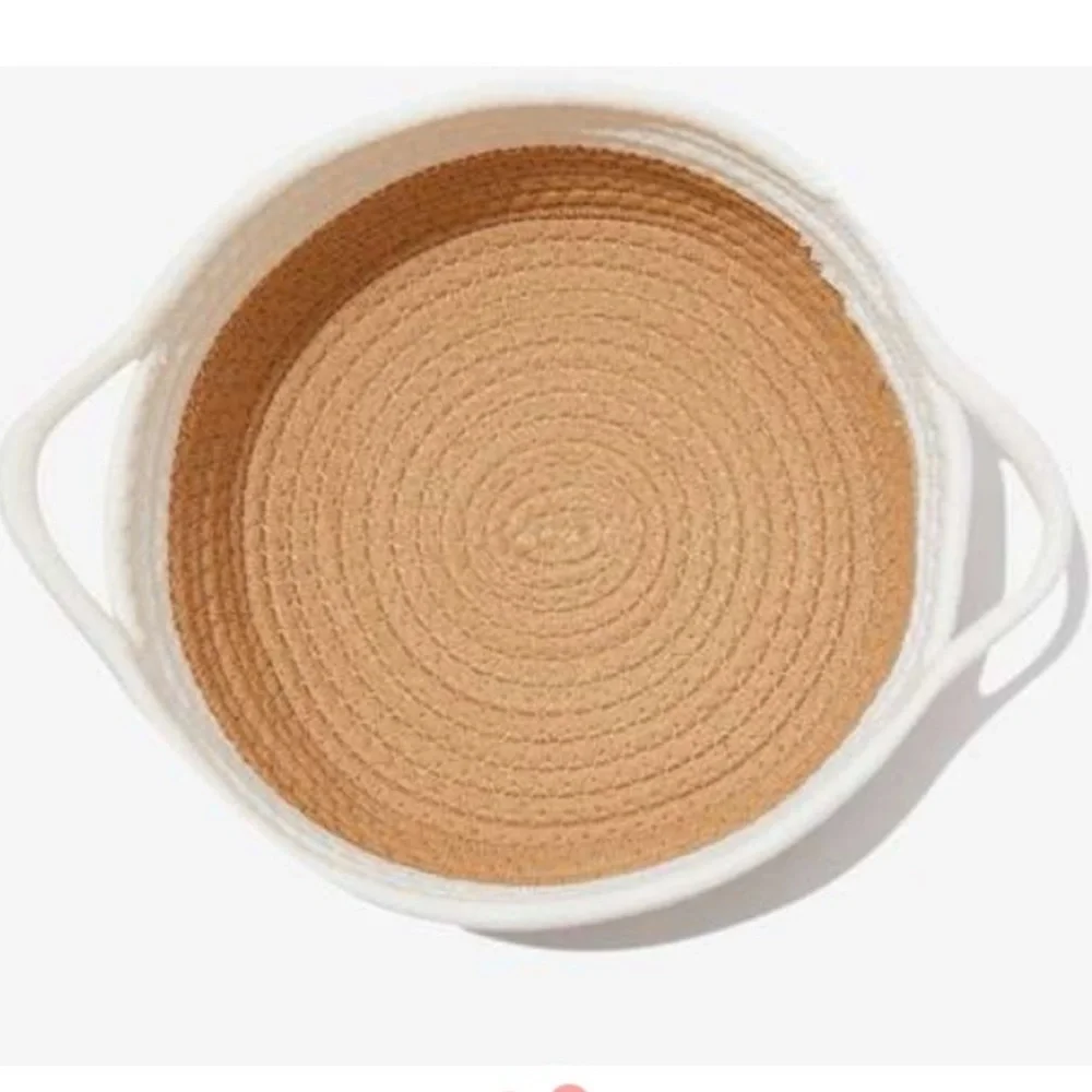 NWT Short Stories Large Rope Basket 9.8”x 9.8” taupe and cream